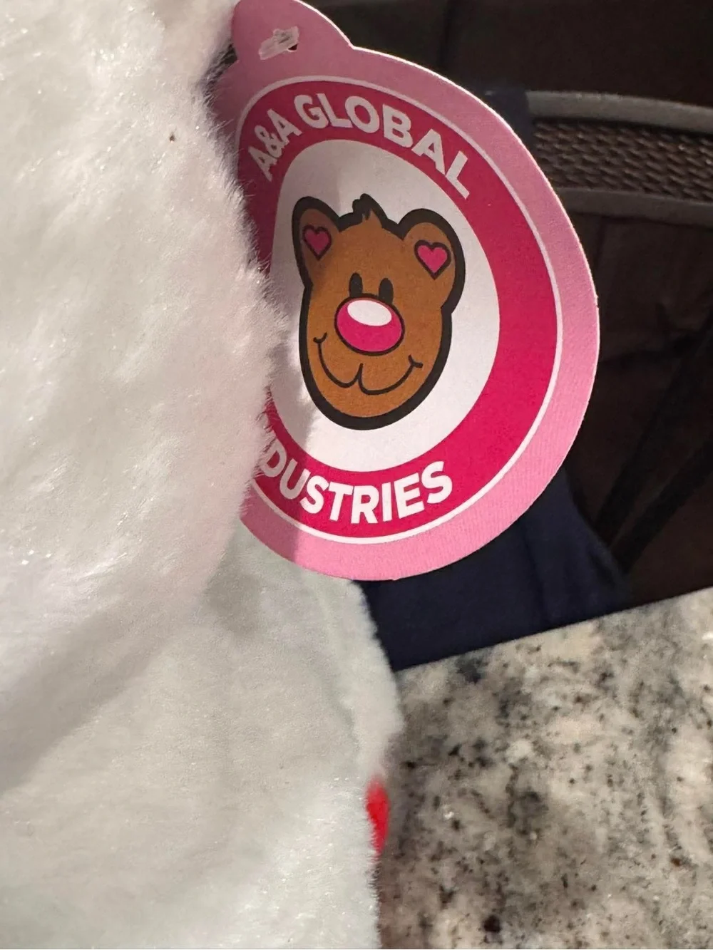 White Plush Llama with Red Accents - Soft Stuffed Animal Toy
